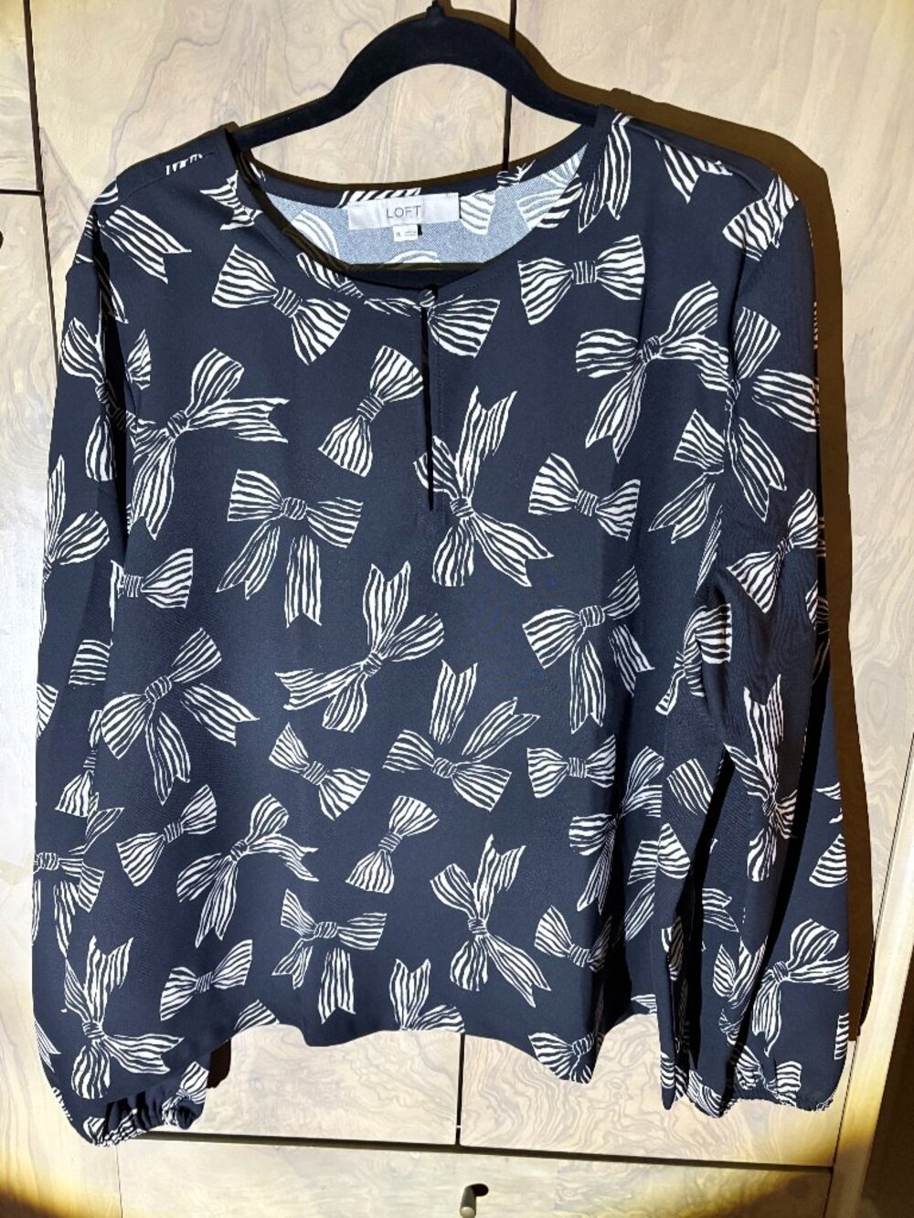 Loft Black Bow Blouse